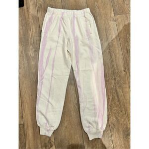 Champion Womens Jogger Sweatpants  Off White Purple Tie Dye Cozy Comfort